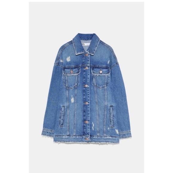 ZARA Ripped Jean Jacket - Picture 6 of 12